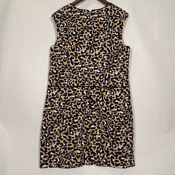 Anne Klein Sleeveless Black/Yellow Leopard Print Dress - Picture 2 of 12